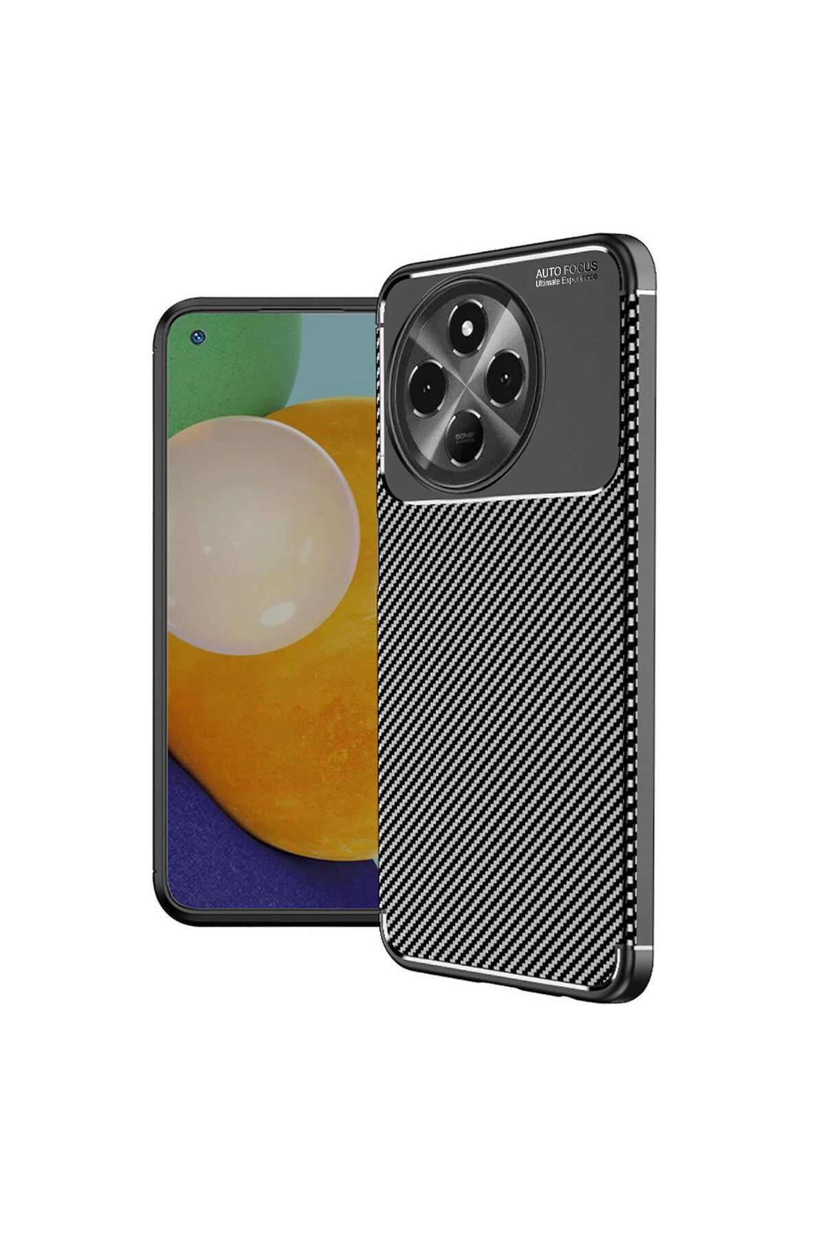 Tecno Spark 30 Pro Uyumlu Kılıf Auto Focus Karbon Kapak - Siyah