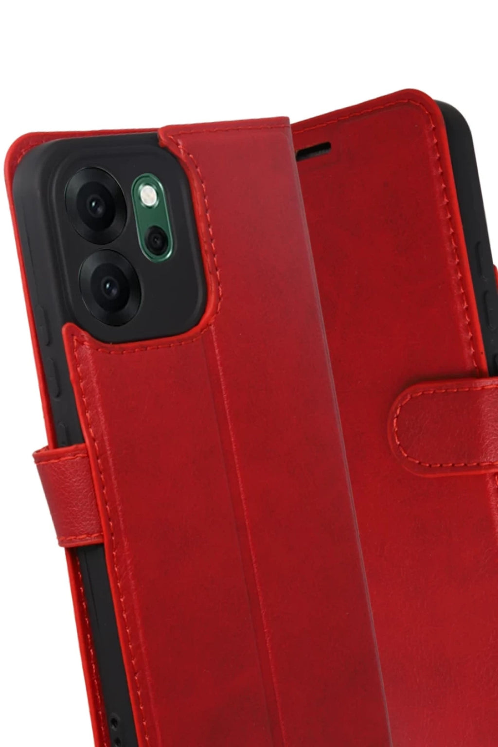Oppo Reno 14F Uyumlu Trend S Plus Kapaklı Kılıf - Kırmızı