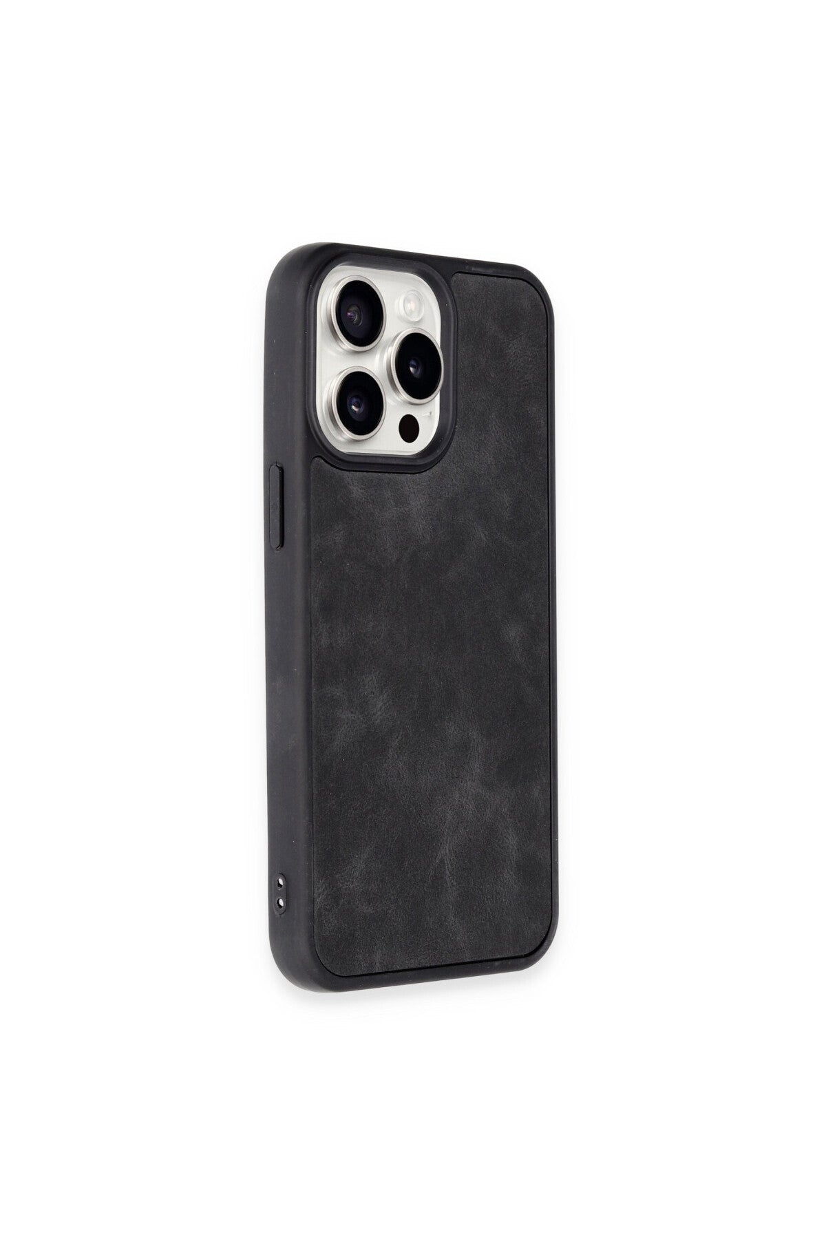 Apple iPhone 15 Pro Uyumlu Kılıf Aras Deri Kapak - Siyah