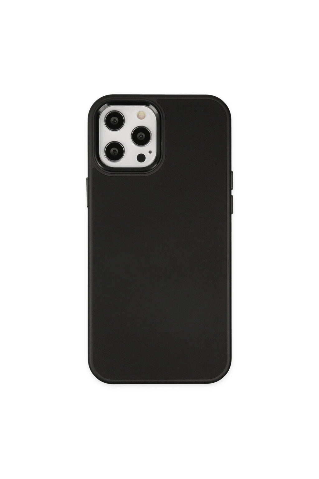 Apple iPhone 12 Pro Max Uyumlu Kılıf Asya Deri Silikon - Siyah
