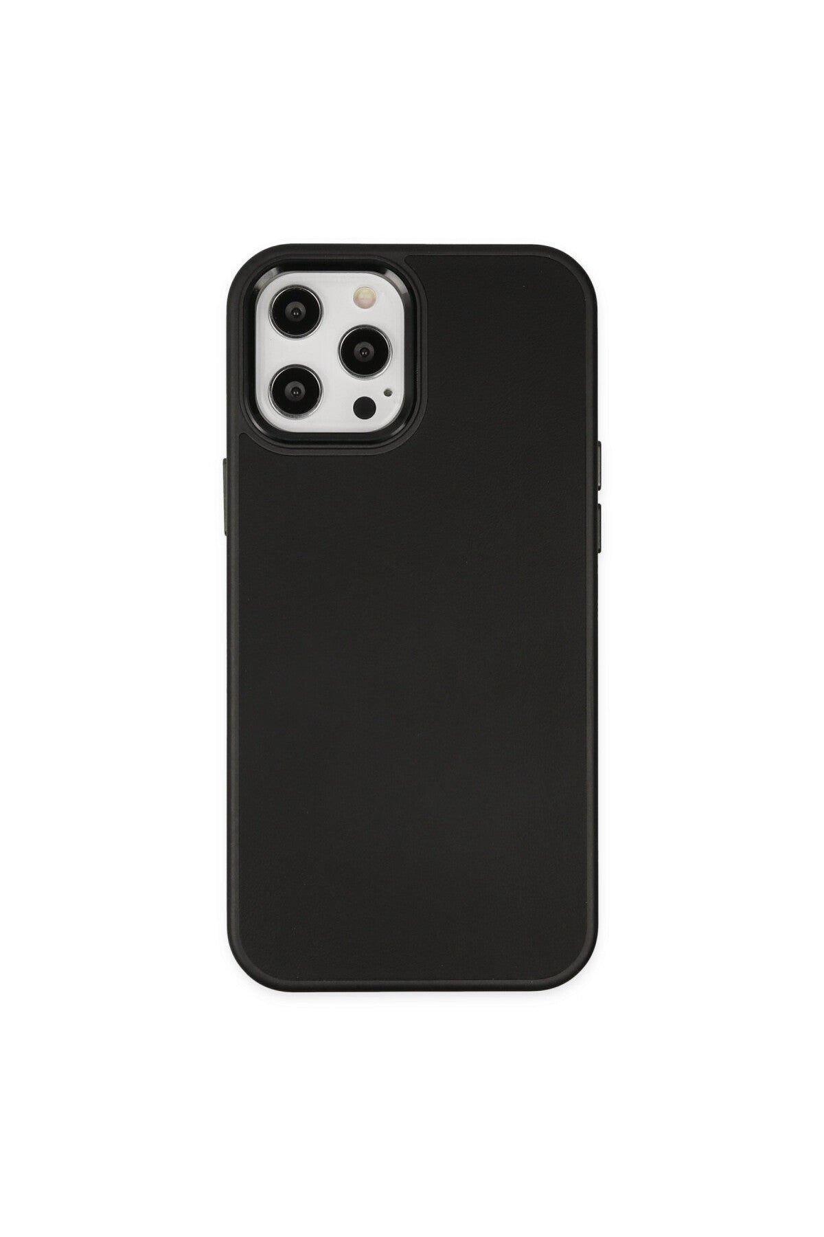Apple iPhone 12 Pro Max Uyumlu Kılıf Asya Deri Silikon - Siyah