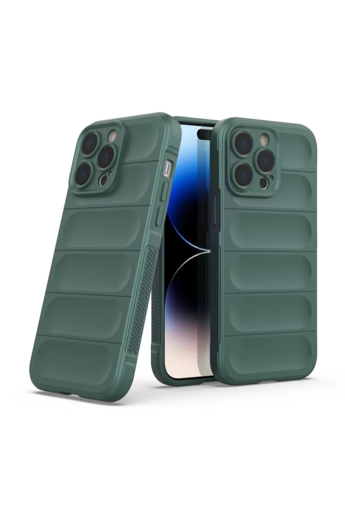 Apple iPhone 14 Pro Uyumlu Kılıf Optimum Silikon - Koyu Yeşil