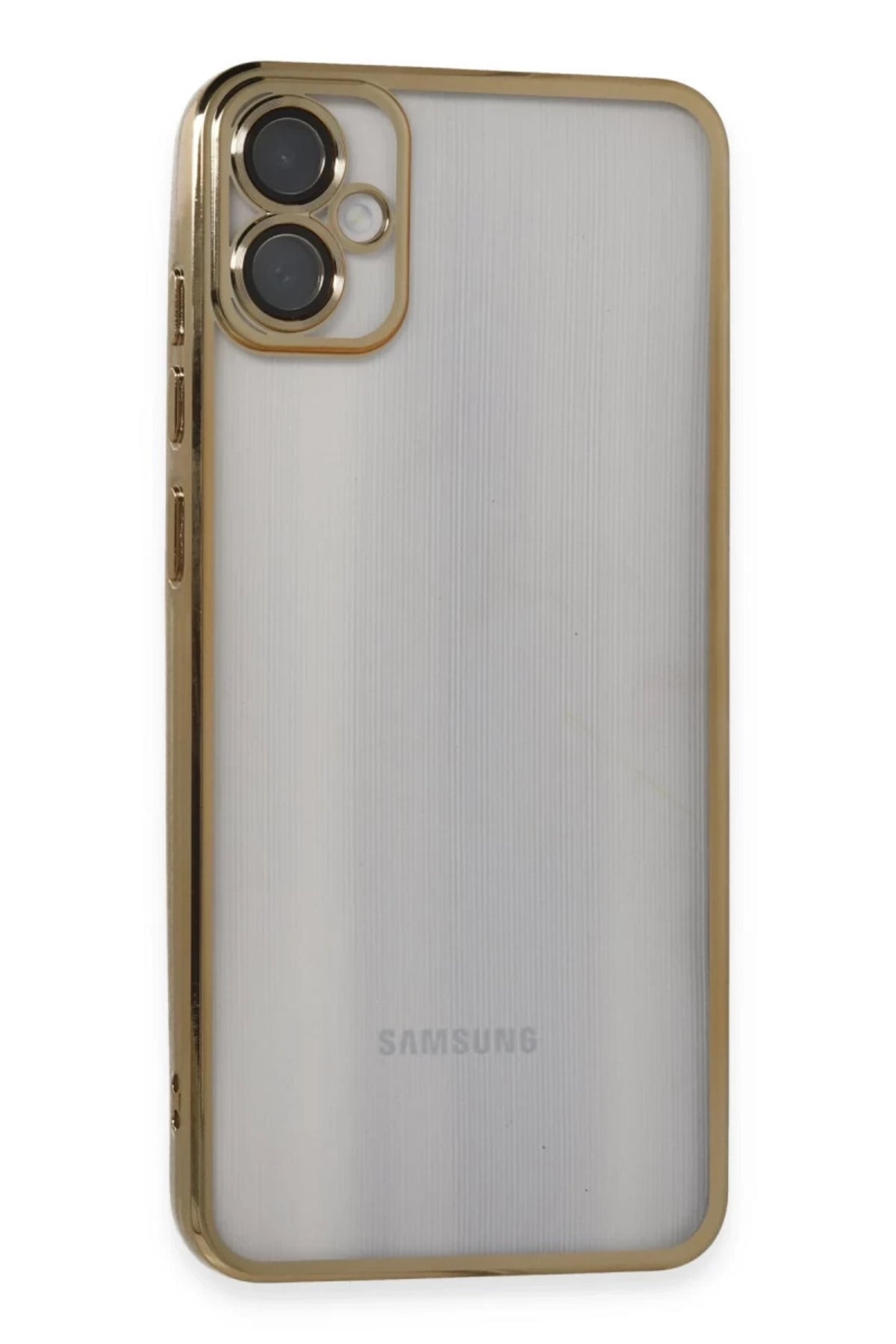 Samsung Galaxy A05 Uyumlu Kılıf Lensli Silikon - Gold
