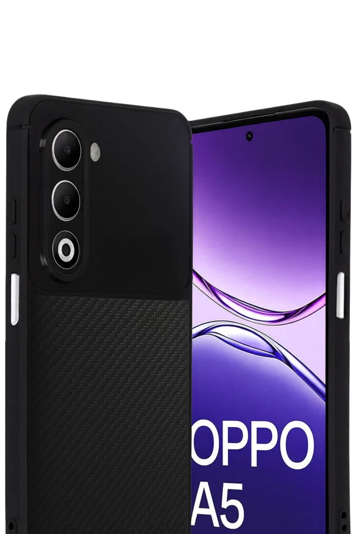 Oppo A5 4G Uyumlu Auto Focus Karbon Kapak - Siyah