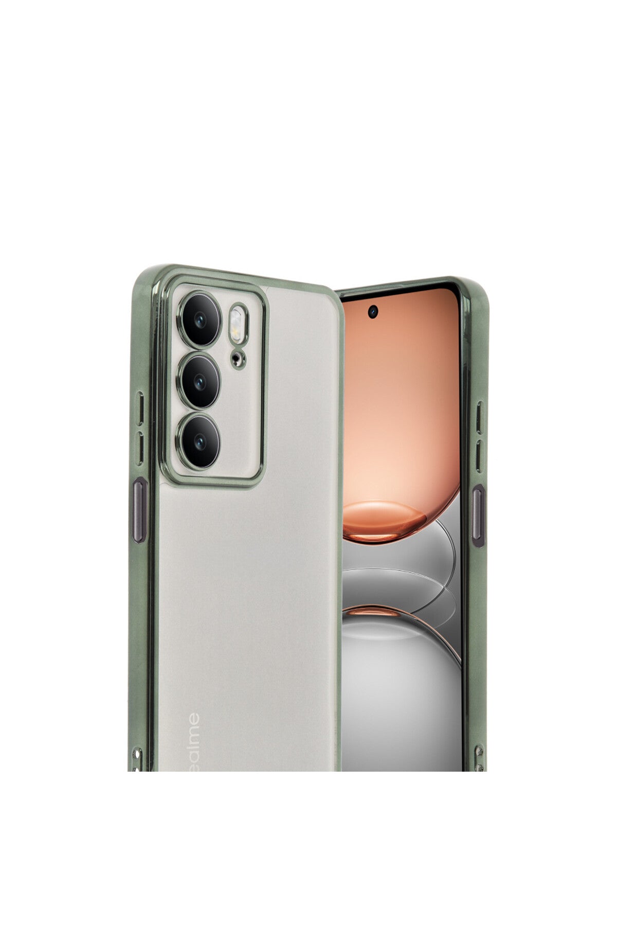 Realme C75 4G Uyumlu Kılıf Lensli Silikon - Yeşil
