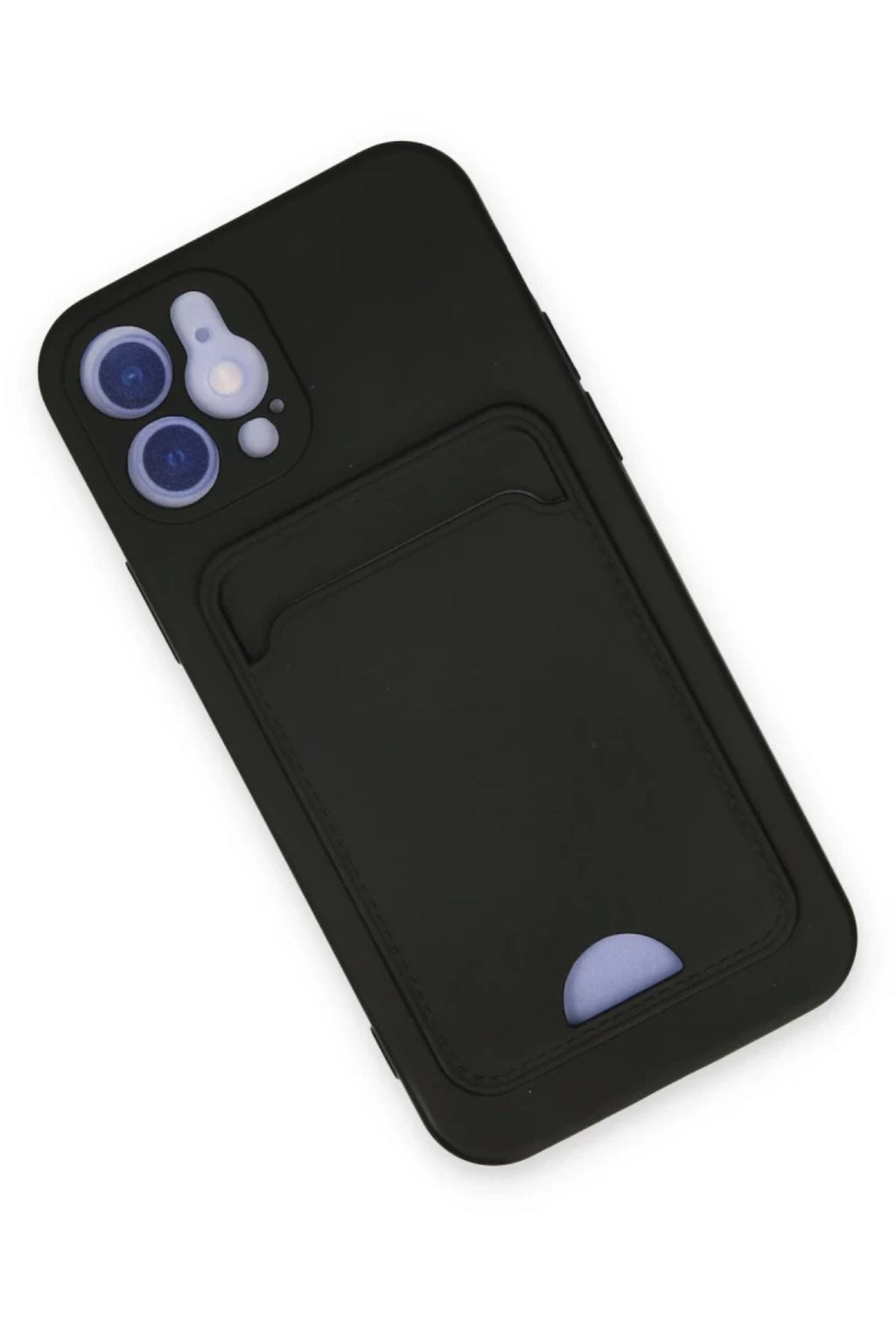 Apple iPhone 12 Uyumlu Kılıf Kelvin Kartvizitli Silikon - Siyah