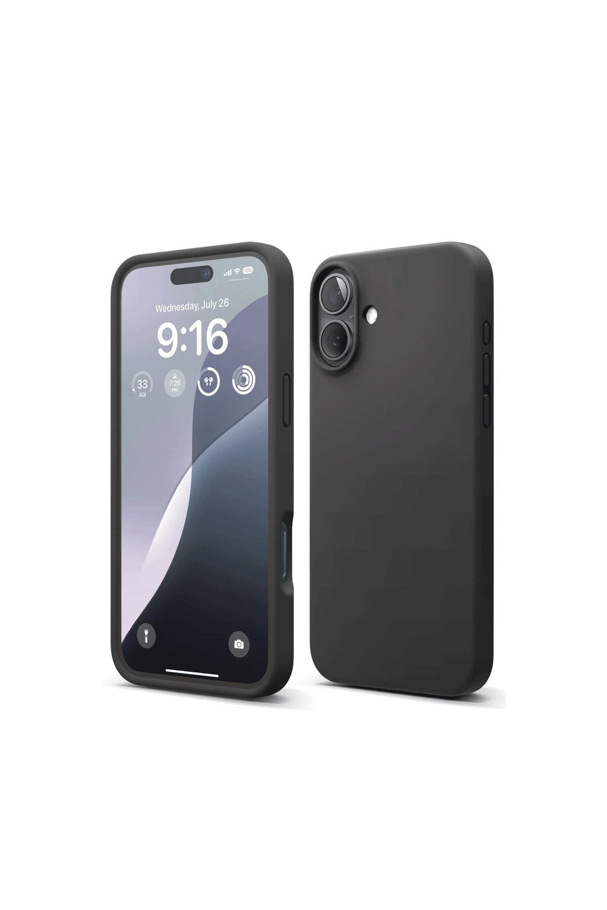 Apple iPhone 16 Plus Uyumlu Kılıf Nano içi Kadife Silikon - Siyah