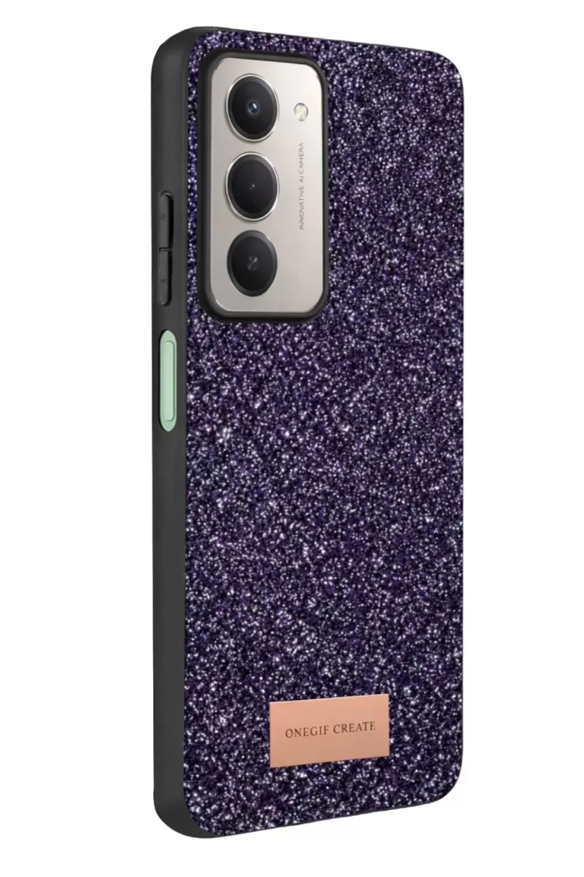 Onegif Xiaomi Redmi 15 4G Uyumlu Bright Simli Kapak - Derin Mor