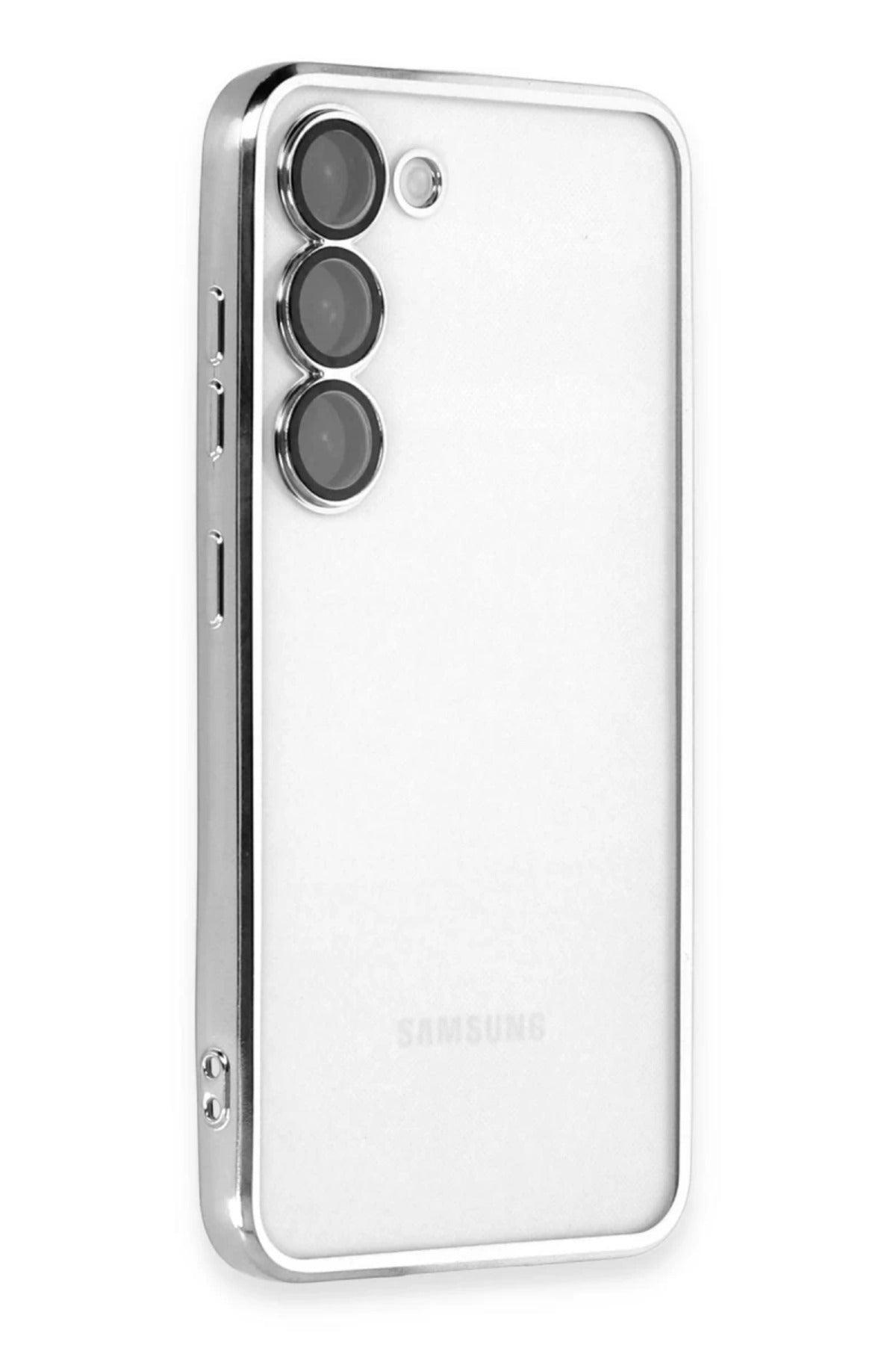Samsung Galaxy S23 Plus Uyumlu Kılıf Lensli Silikon - Gümüş