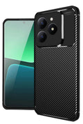 Realme C61 Uyumlu Kılıf Auto Focus Karbon Kapak - Siyah
