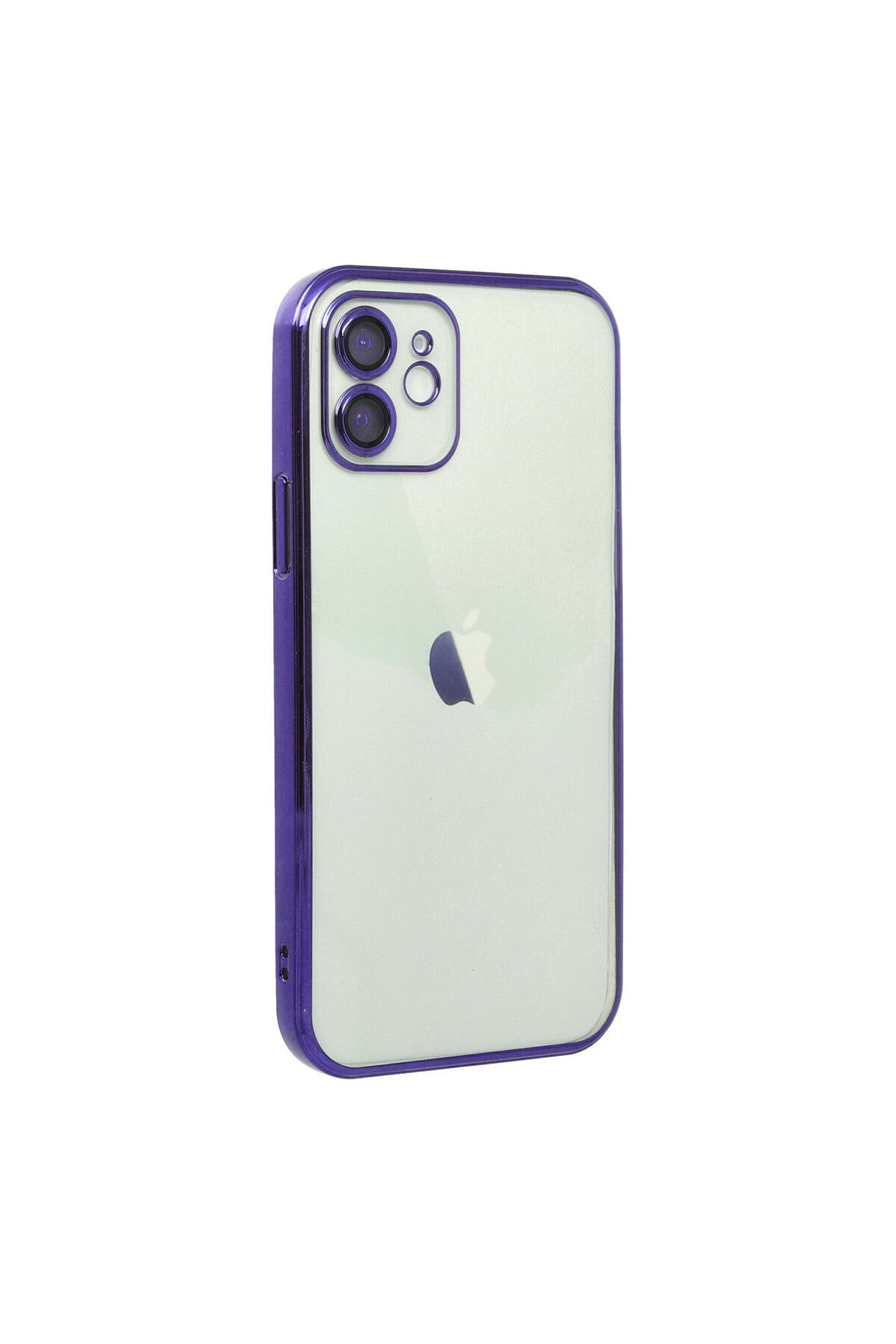 Apple iPhone 12 Uyumlu Kılıf Lensli Silikon - Mor