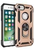 Apple iPhone 7 Uyumlu Kılıf Sofya Yüzüklü Silikon Kapak - Gold