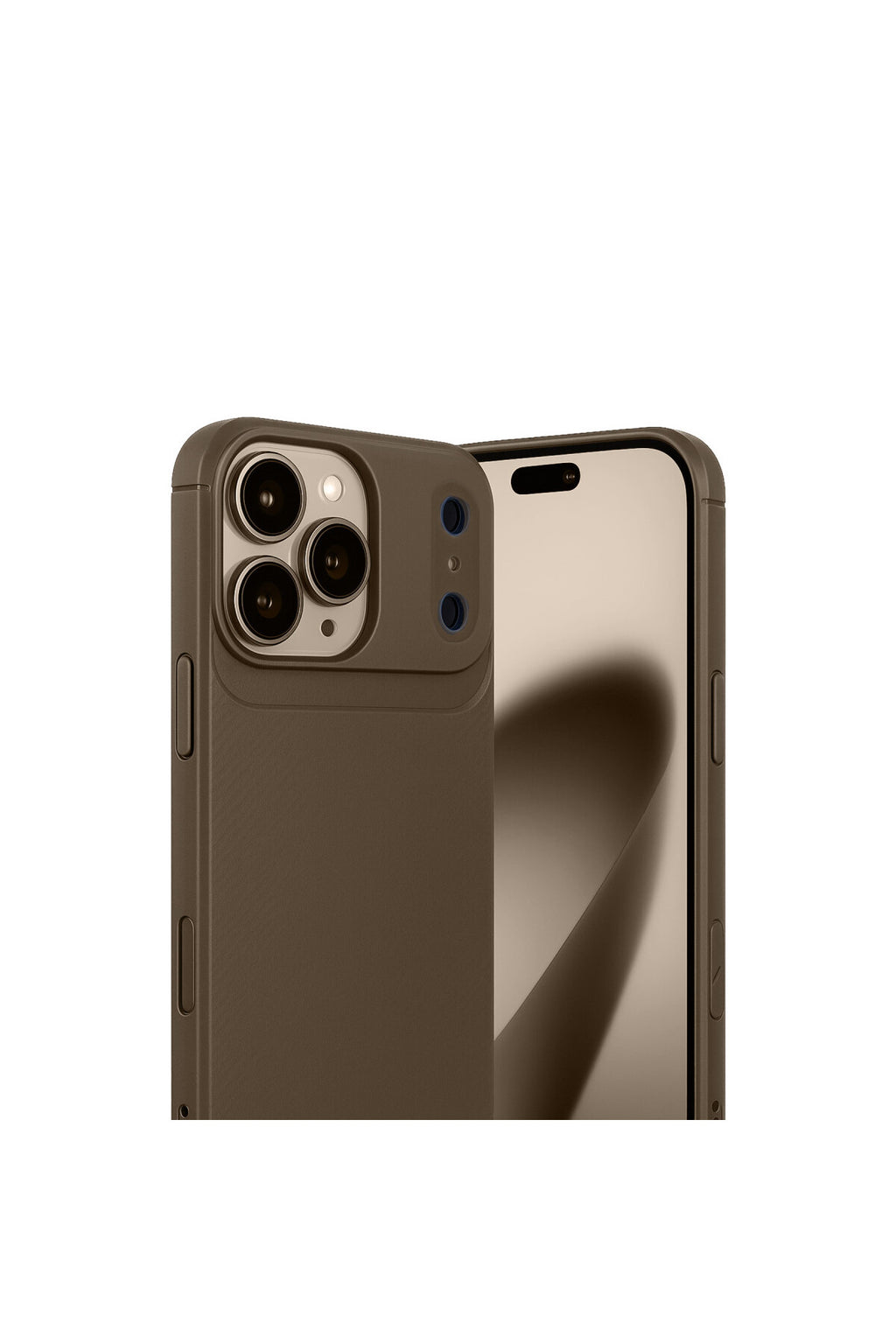Apple iPhone 17 Pro Uyumlu Auto Focus Karbon Kapak - Kahverengi