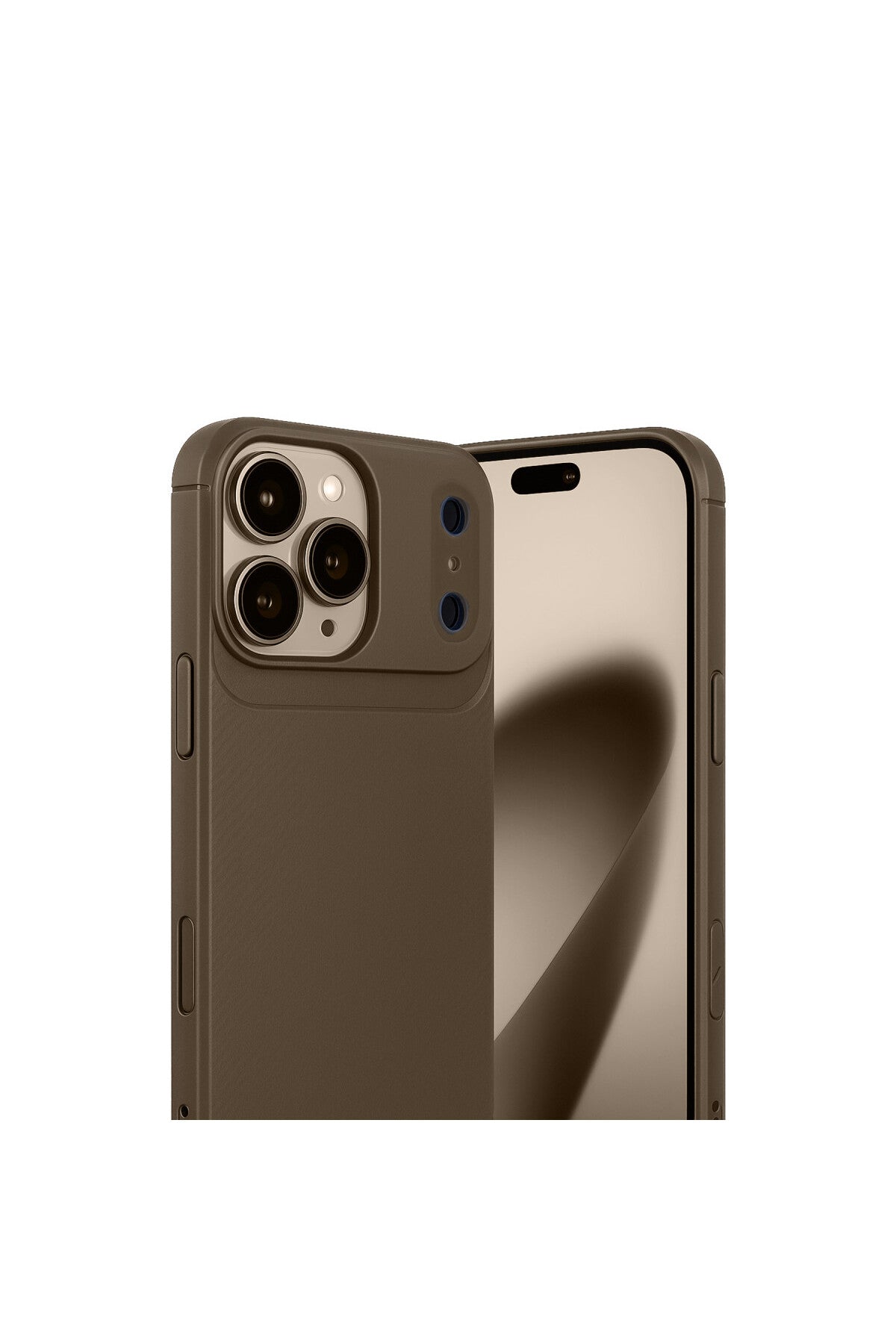 Apple iPhone 17 Pro Uyumlu Auto Focus Karbon Kapak - Kahverengi