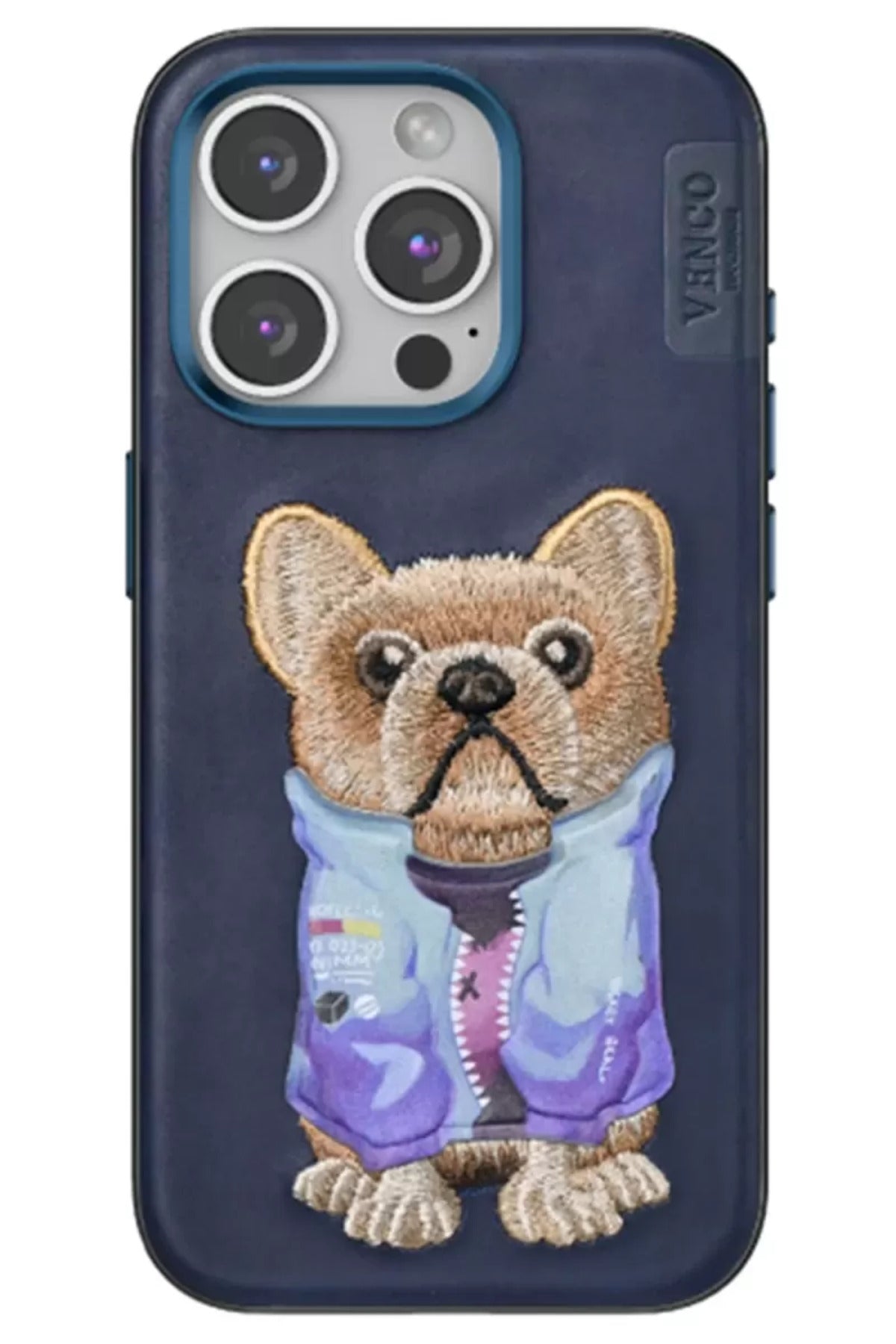 Venco Apple iPhone 15 Pro Max Uyumlu Cute Desenli Kapak - Lacivert