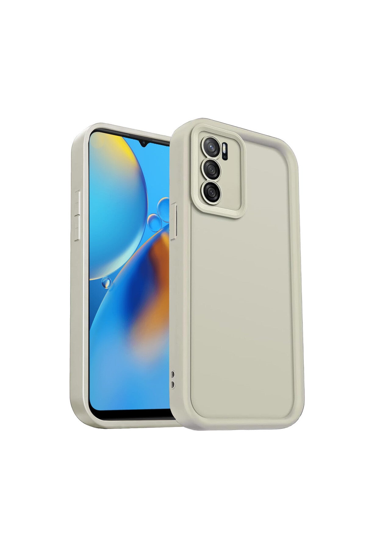 Oppo A16 Uyumlu Kılıf Viera Silikon - Krem