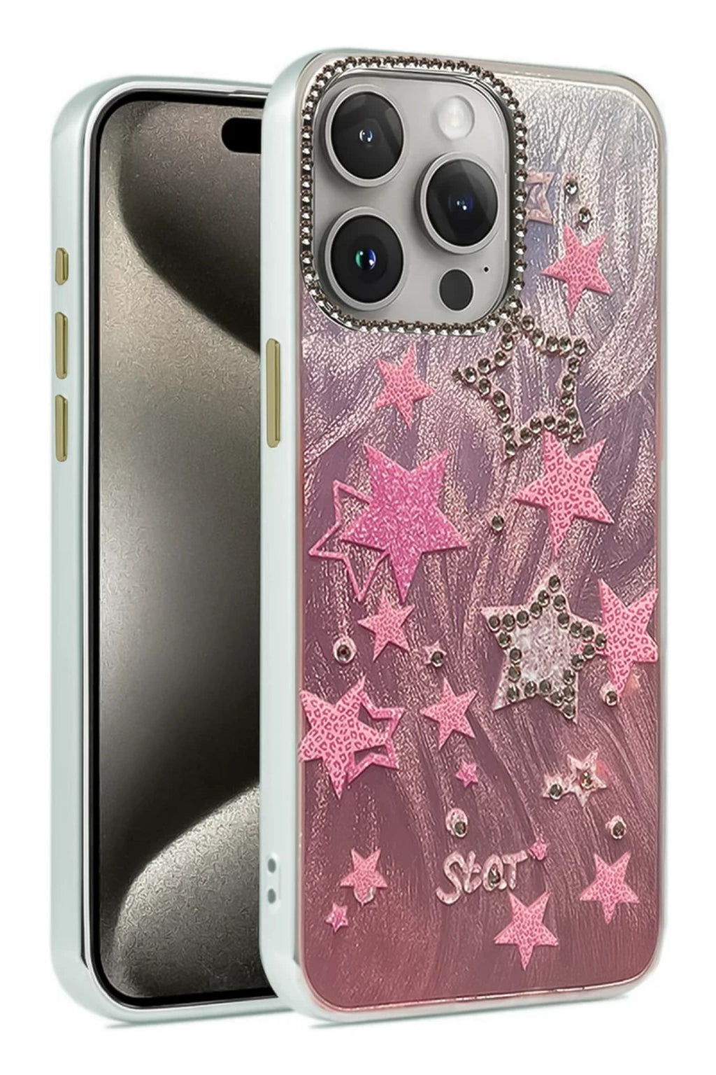 Apple iPhone 15 Pro Max Uyumlu Kılıf Blade Aynalı Desenli Kapak - Desen 7