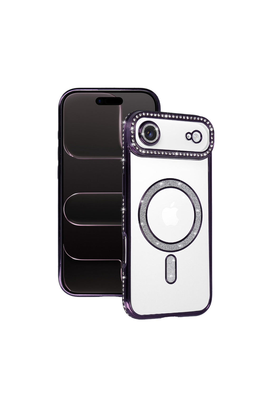 Apple iPhone 17 Air Uyumlu Joke Simli Magneticsafe Kılıf - Derin Mor