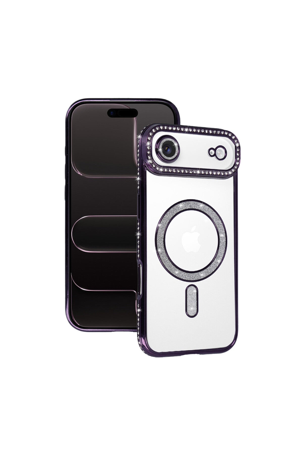 Apple iPhone 17 Air Uyumlu Joke Simli Magneticsafe Kılıf - Derin Mor