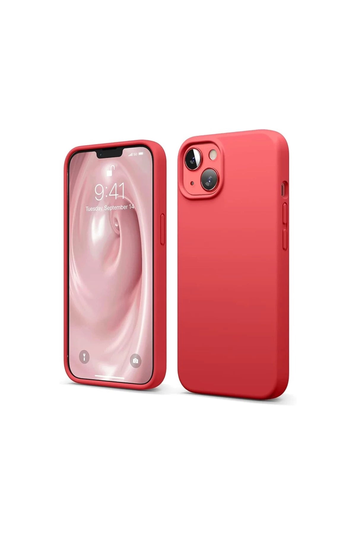 Apple iPhone 14 Uyumlu Kılıf First Silikon - Kırmızı