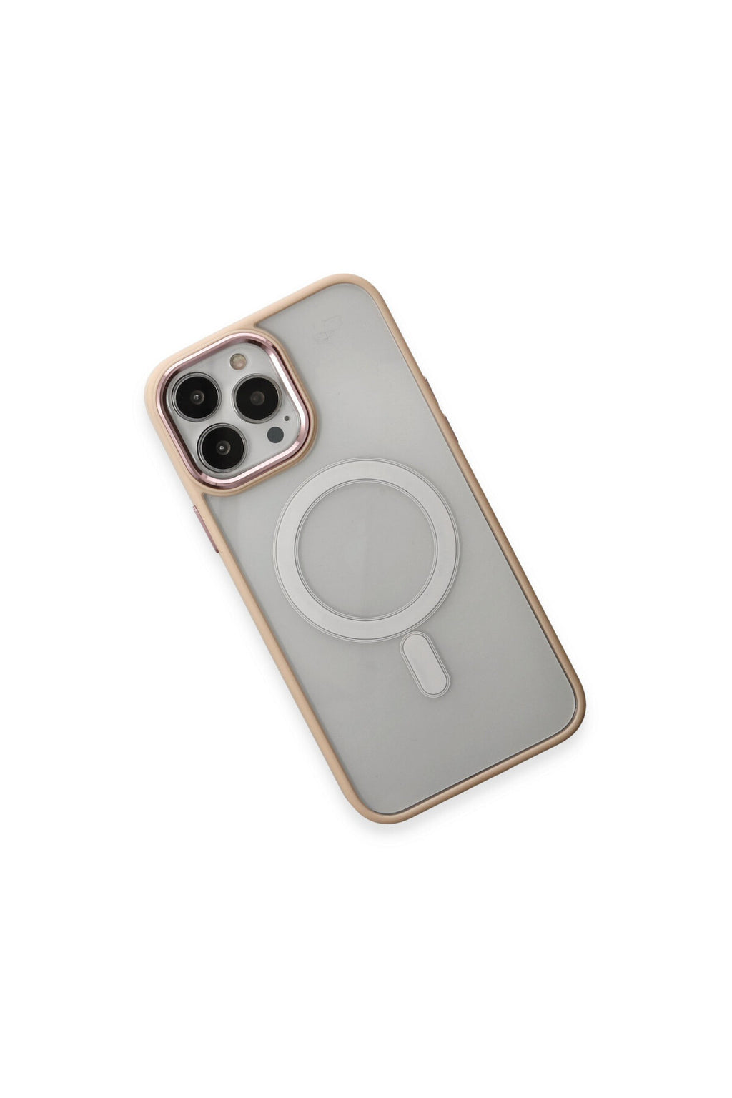 Apple iPhone 15 Pro Max Uyumlu Kılıf Room Magneticsafe Silikon - Pudra