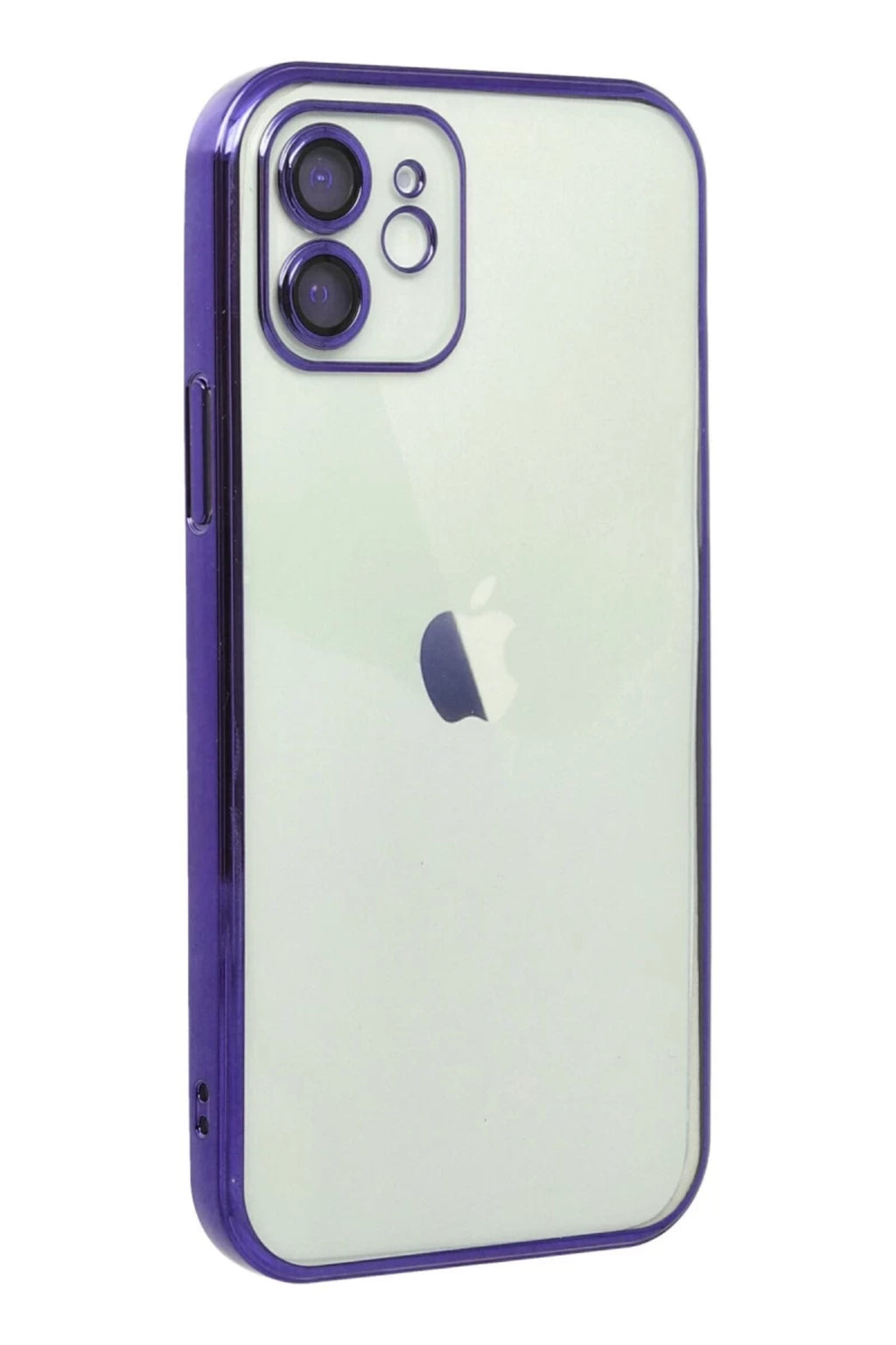 Apple iPhone 12 Uyumlu Kılıf Lensli Silikon - Mor
