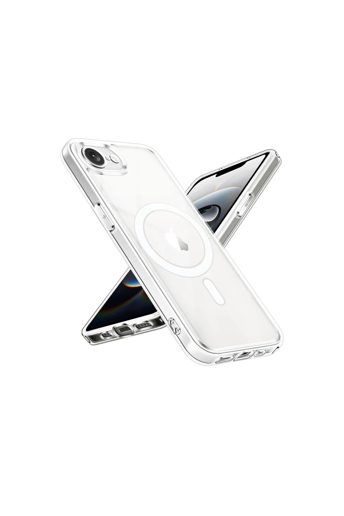 Apple iPhone 16E Uyumlu Kılıf Magneticsafe Şeffaf Silikon - Şeffaf