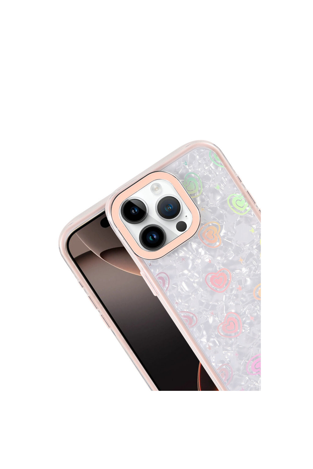 Apple iPhone 15 Pro Max Uyumlu Lumi Desenli Kapak - Pembe