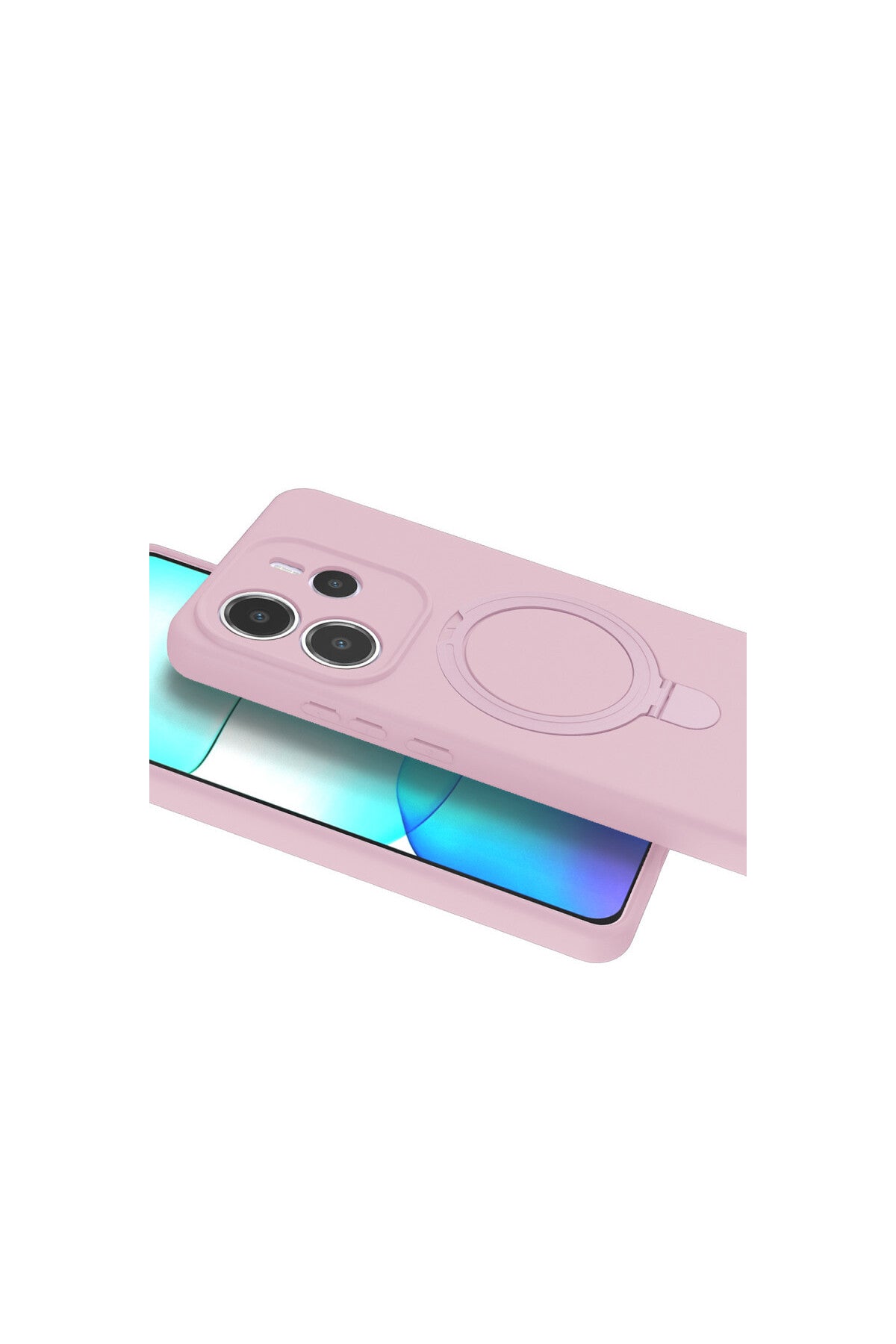 Xiaomi Redmi Note 14 4G Uyumlu Regal Magsafe Standlı Kapak - Açık Pembe
