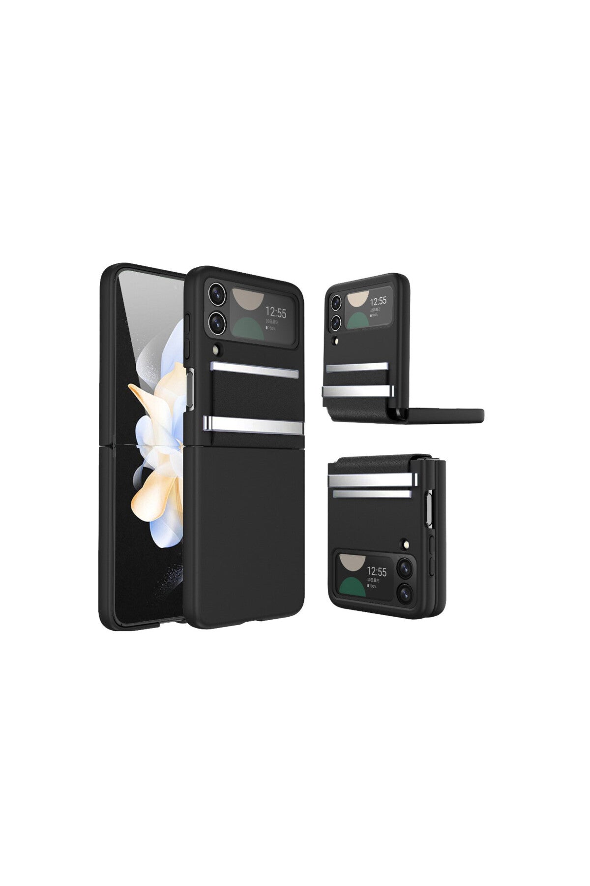 Samsung Galaxy Z Flip 3 Kılıf Belt Flip Kapak - Siyah