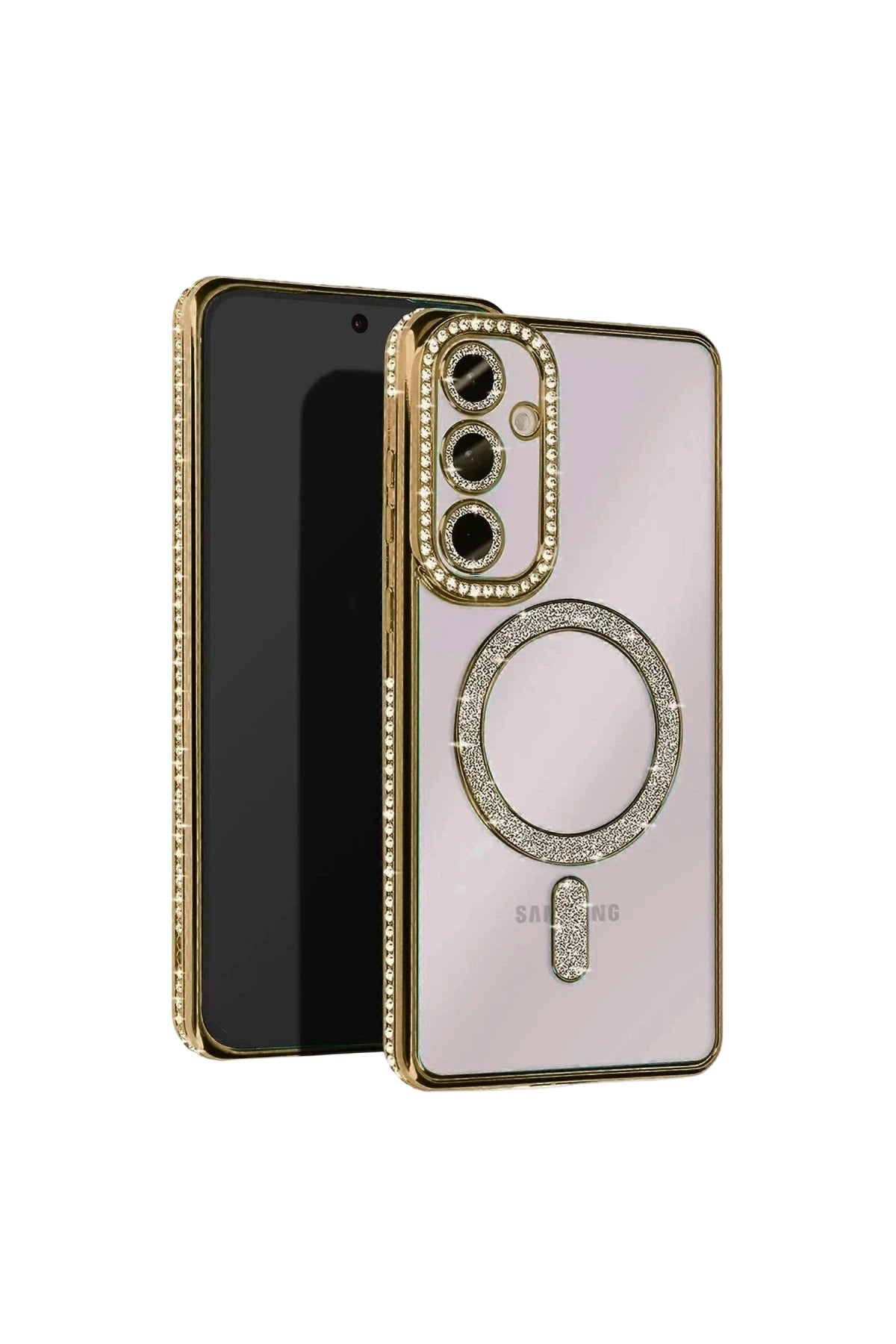 Samsung Galaxy A15 4G Uyumlu Joke Simli Magneticsafe Kılıf - Gold
