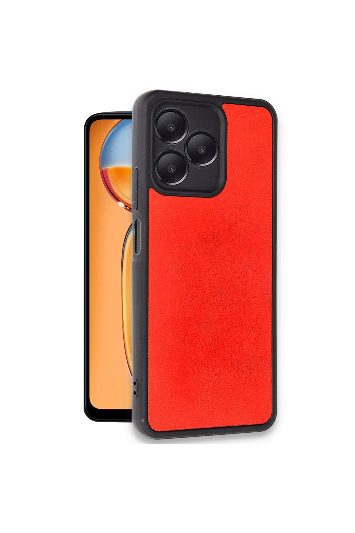 Realme Note 50 4G Uyumlu Kılıf Aras Deri Kapak - Kırmızı