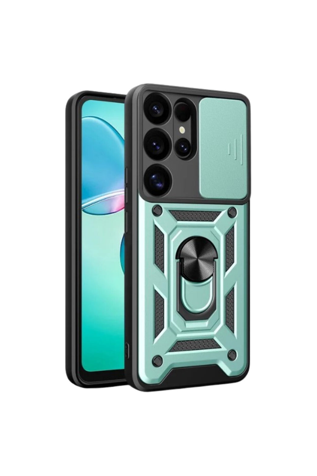 Samsung Galaxy S25 Ultra Uyumlu Kılıf Pars Lens Yüzüklü Silikon - Yeşil