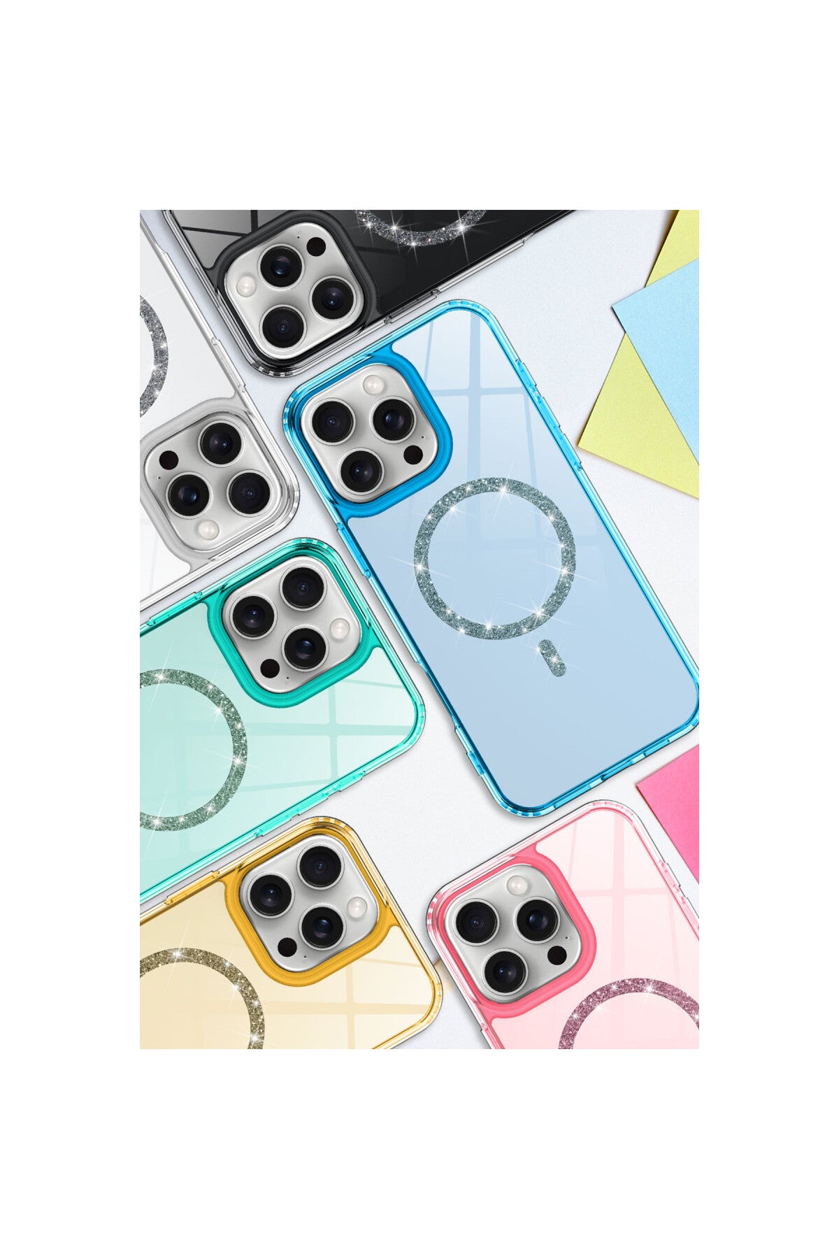 Apple iPhone 14 Pro Max Uyumlu Live Diamond Magsafe Kapak - Mavi
