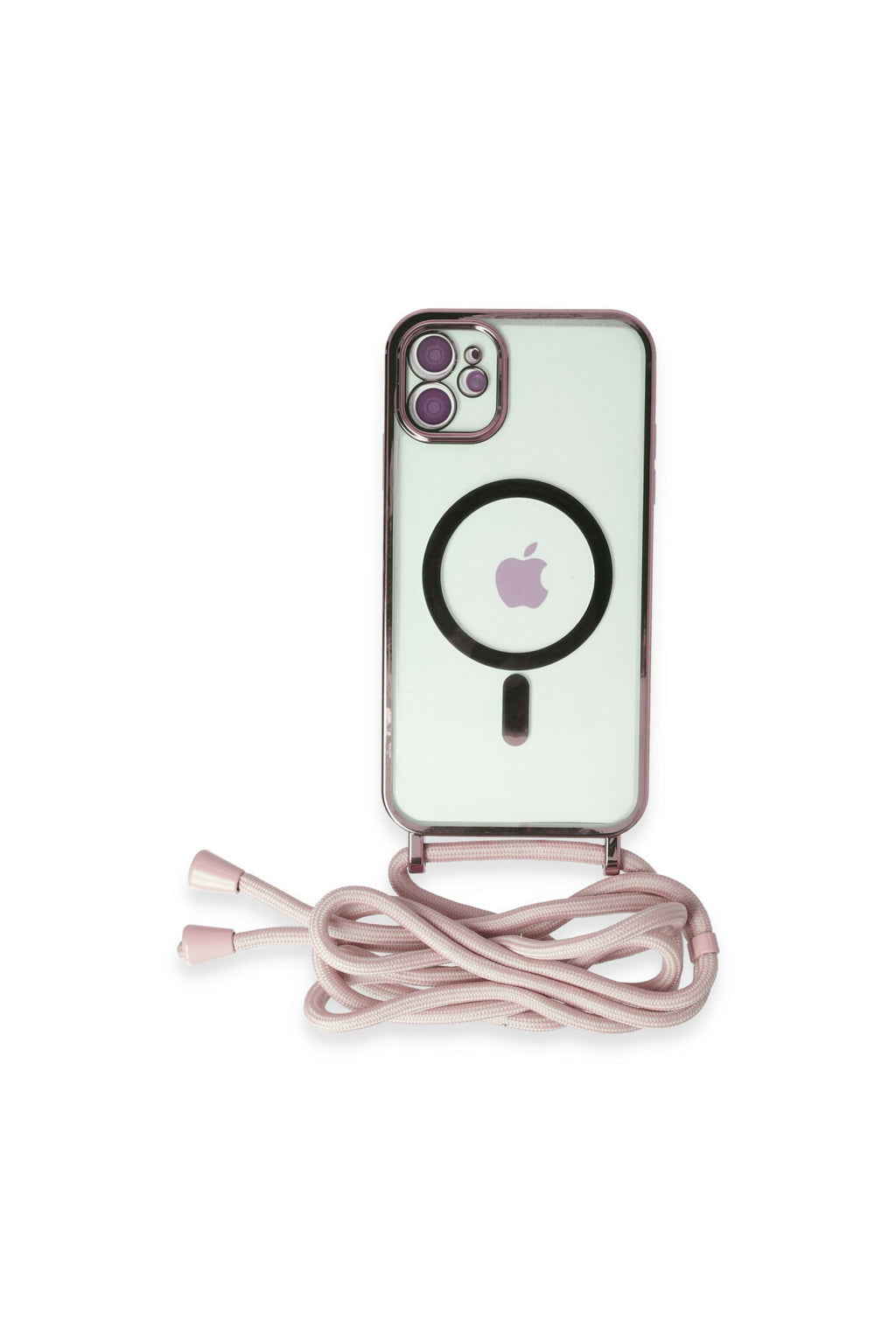 Apple iPhone 11 Uyumlu Kılıf Divo Lazer Askılı Magsafe Kapak - Pembe