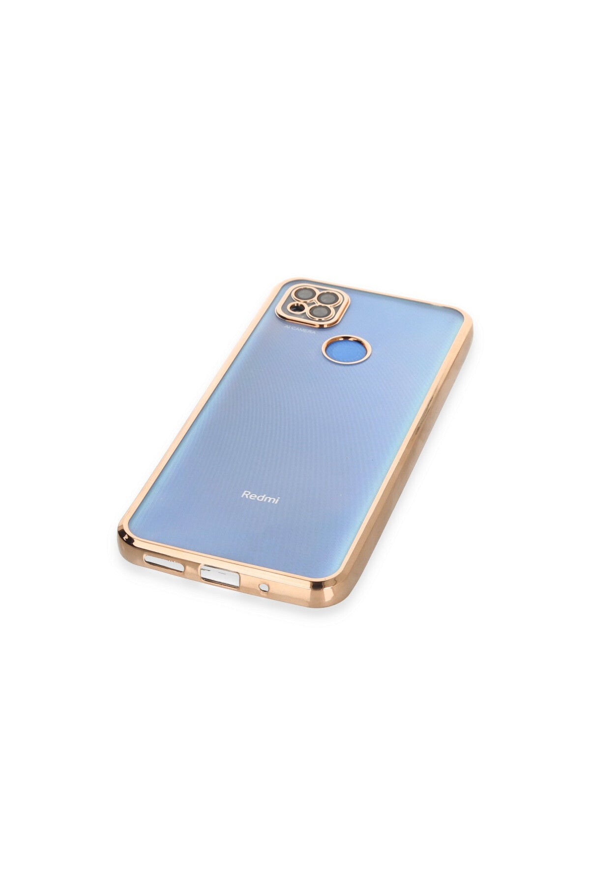 Xiaomi Redmi 9C Uyumlu Kılıf Lensli Silikon - Gold
