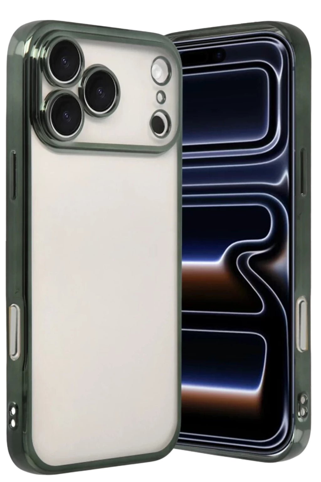 Apple iPhone 17 Pro Max Uyumlu Lensli Silikon - Yeşil