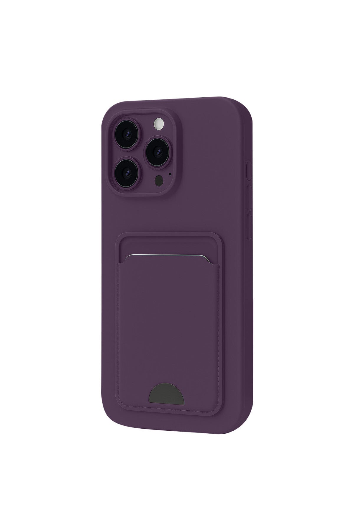 Apple iPhone 16 Pro Max Uyumlu Kılıf Kelvin Kartvizitli Silikon - Derin Mor