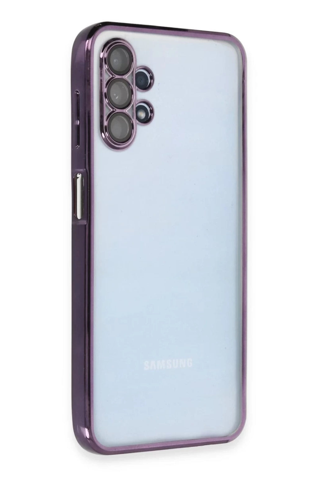 Samsung Galaxy A13 4G Uyumlu Kılıf Lensli Silikon - Mor