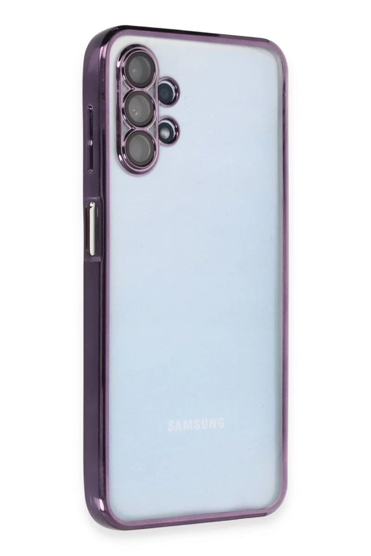 Samsung Galaxy A13 4G Uyumlu Kılıf Lensli Silikon - Mor
