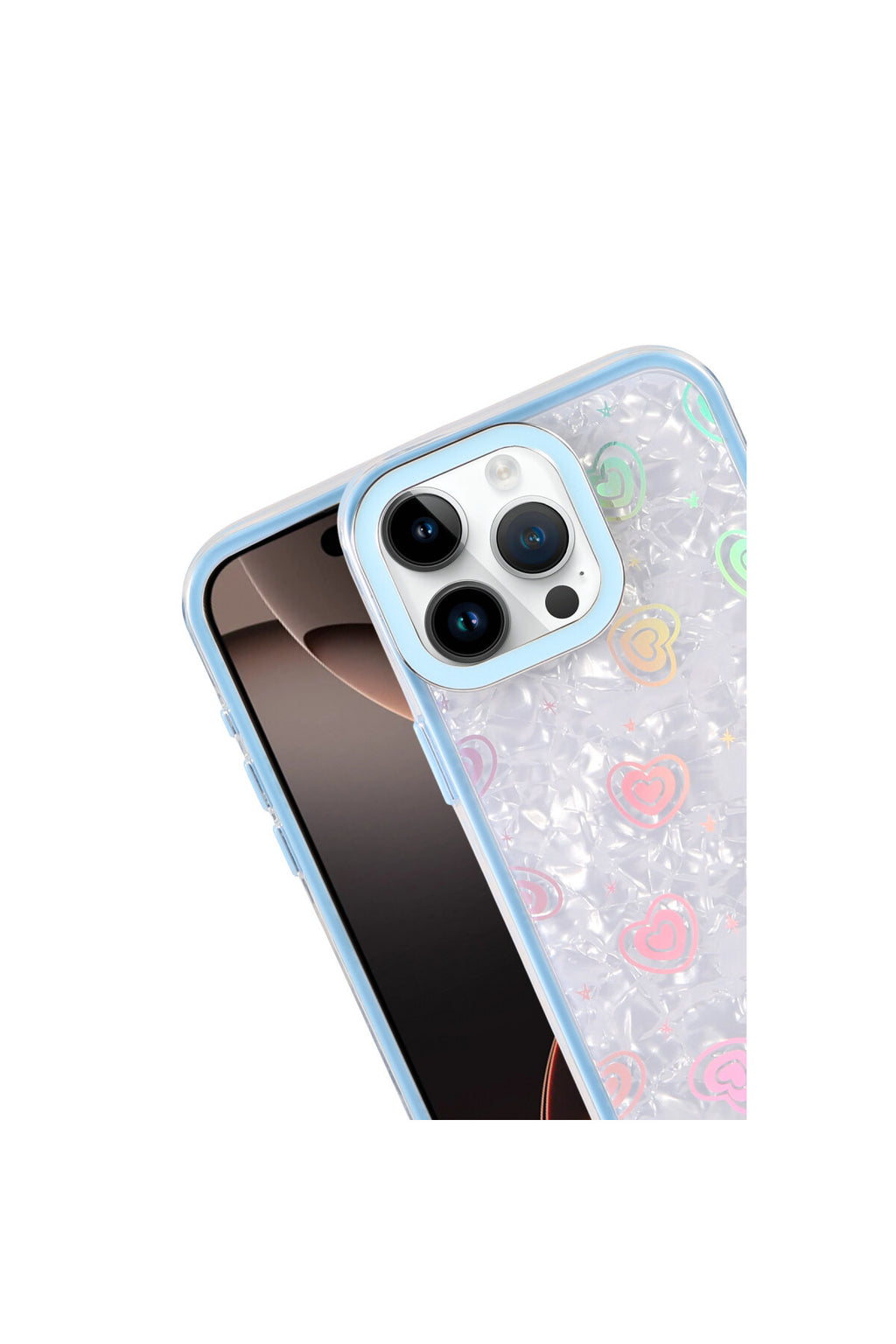 Apple iPhone 15 Pro Uyumlu Lumi Desenli Kapak - Mavi