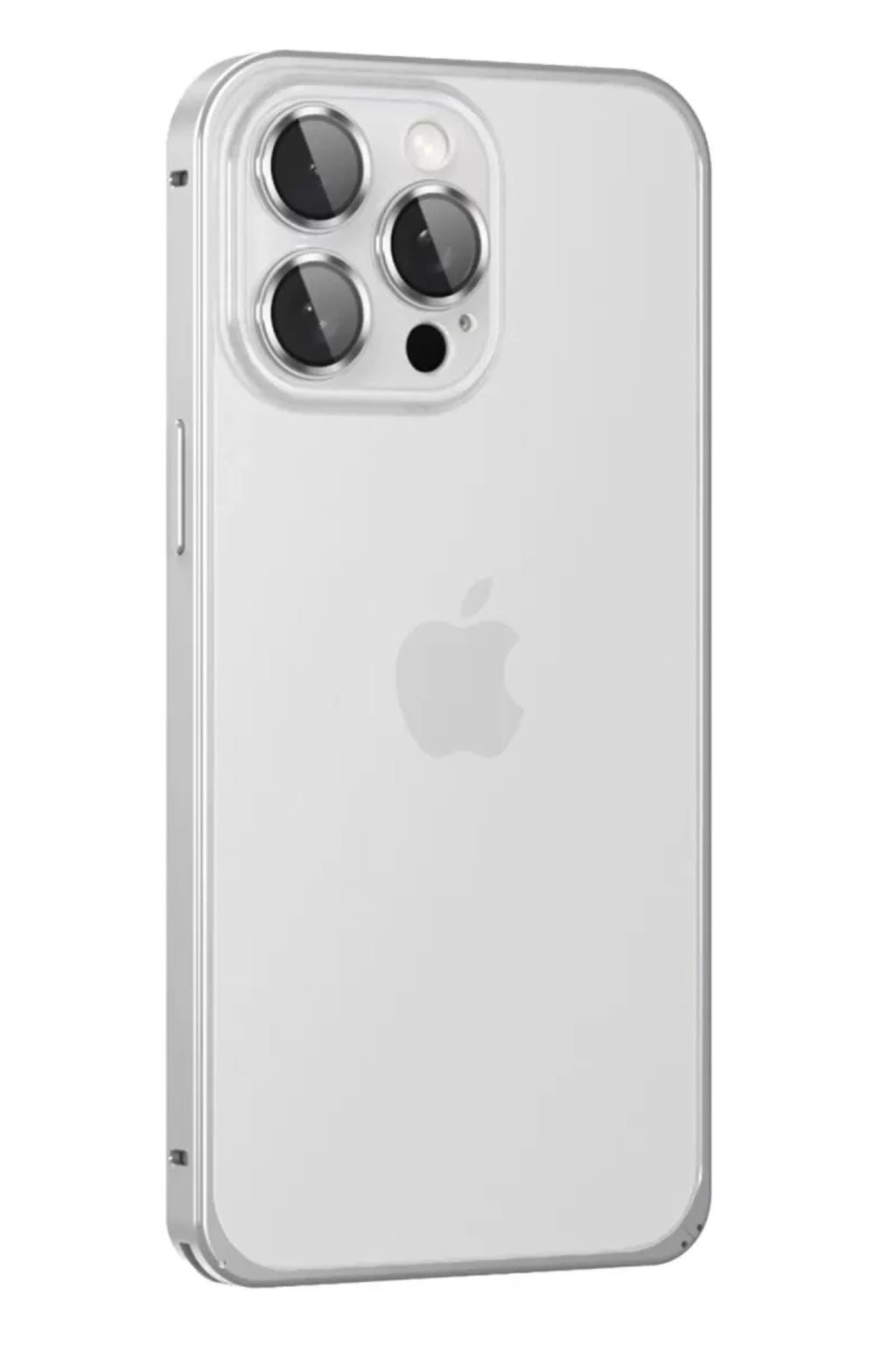 Joko Apple iPhone 15 Pro Max Uyumlu Metal Bumper Mat Kapak - Gümüş