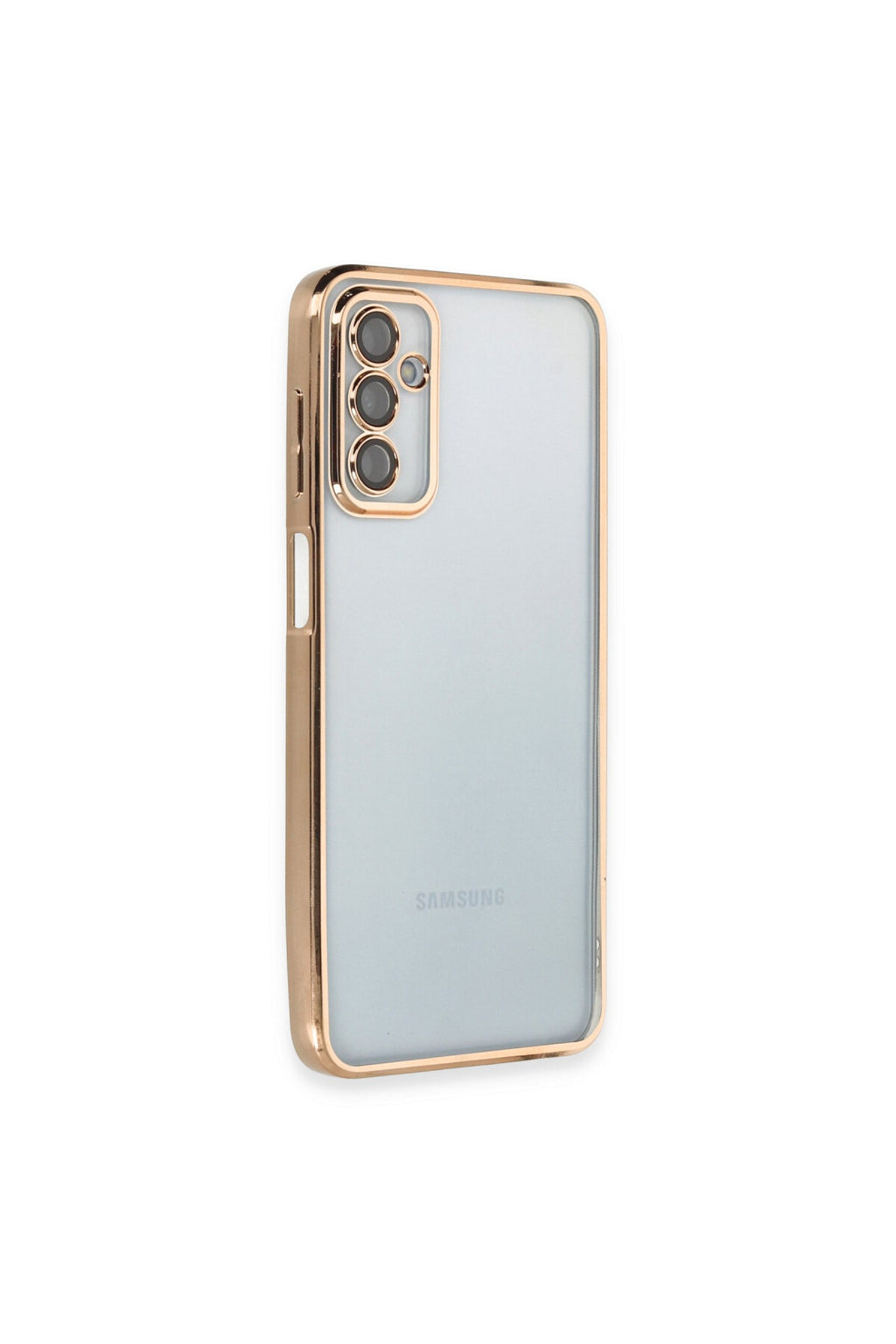 Samsung Galaxy M23 Uyumlu Kılıf Lensli Silikon - Gold
