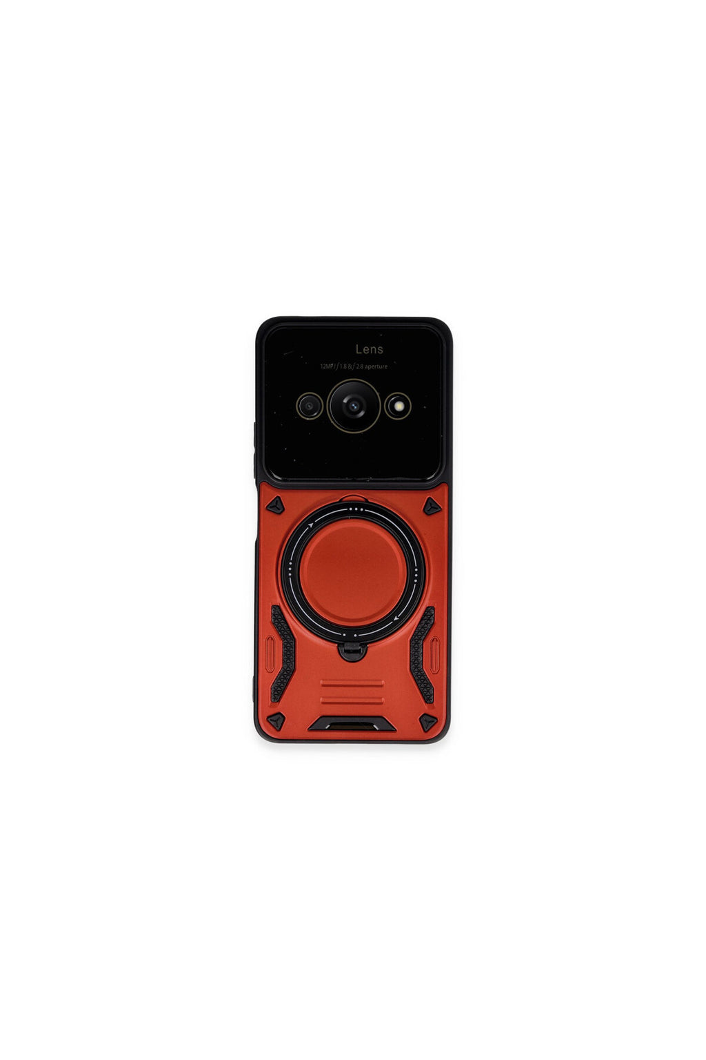 Xiaomi Poco C61 Uyumlu Kılıf Joy Lens Standlı Kapak - Kırmızı