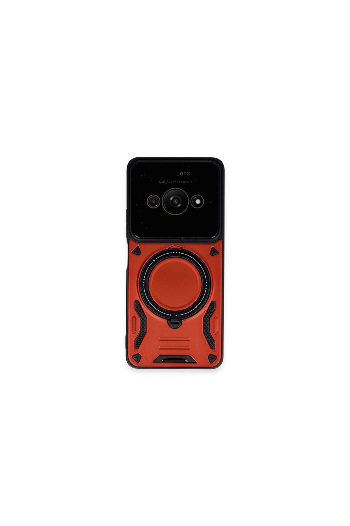 Xiaomi Poco C61 Uyumlu Kılıf Joy Lens Standlı Kapak - Kırmızı