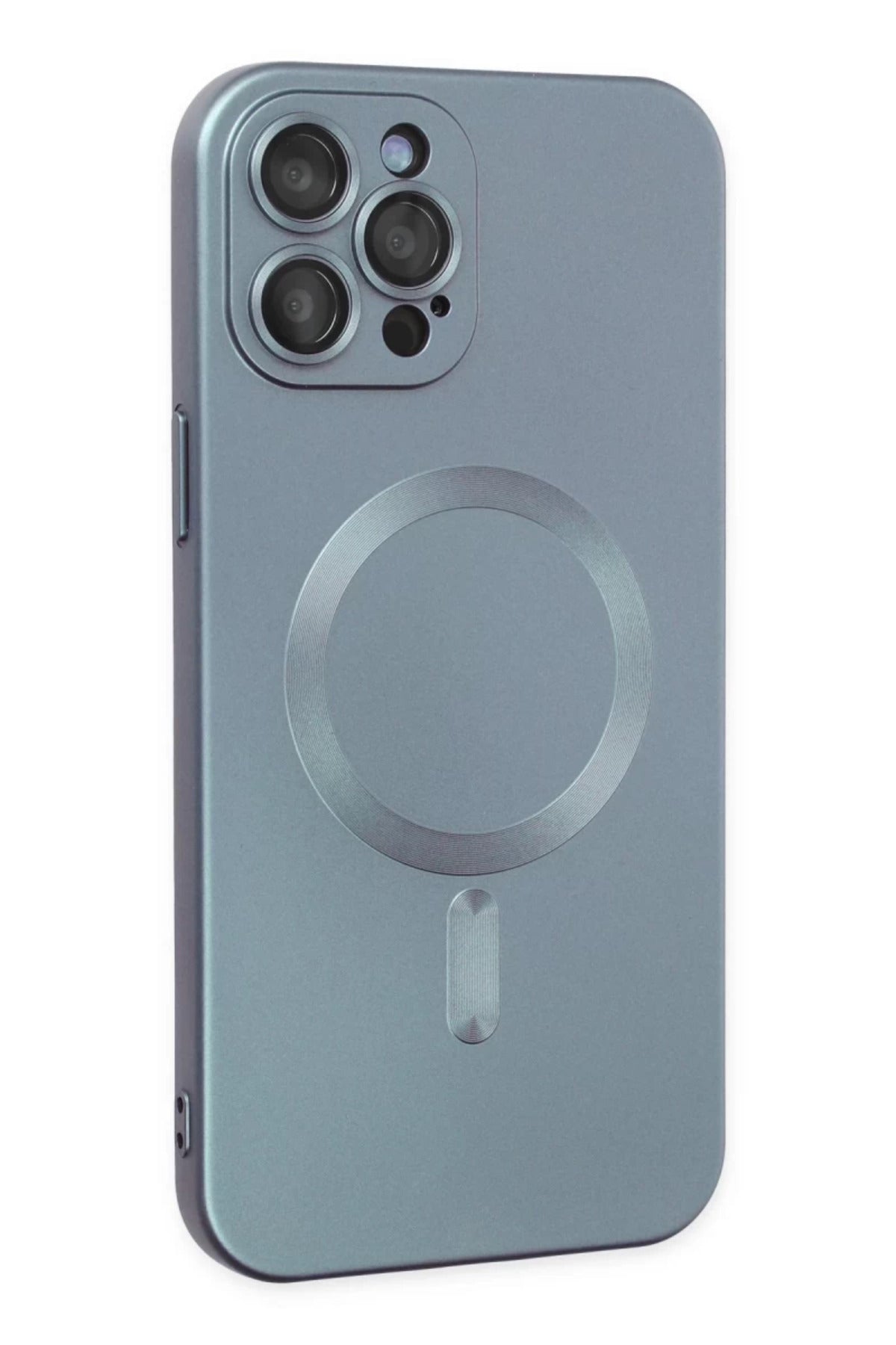 Apple iPhone 12 Pro Max Uyumlu Kılıf Moshi Lens Magneticsafe Silikon - Sierra Blue