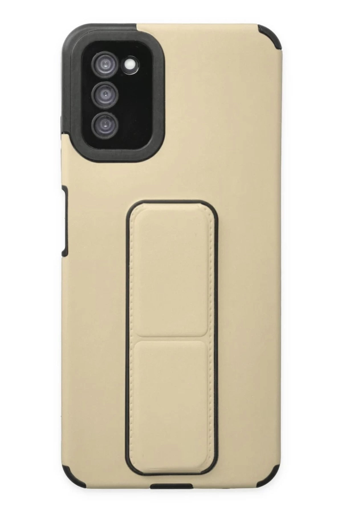 Samsung Galaxy A03S Uyumlu Kılıf Mega Standlı Silikon - Gold