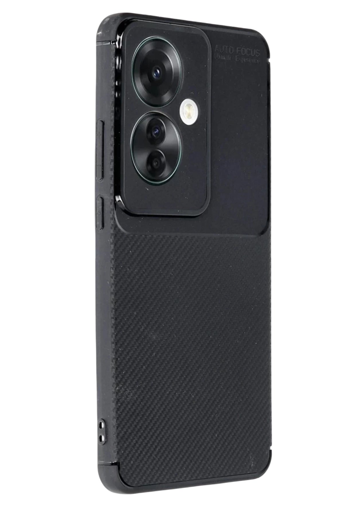 Oppo Reno 11F Uyumlu Kılıf Auto Focus Karbon Kapak - Siyah