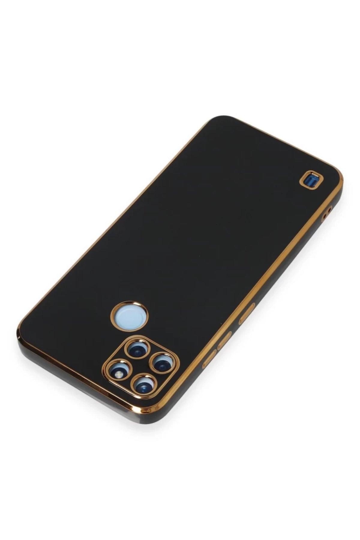 Realme C25Y Uyumlu Kılıf Volet Silikon - Siyah