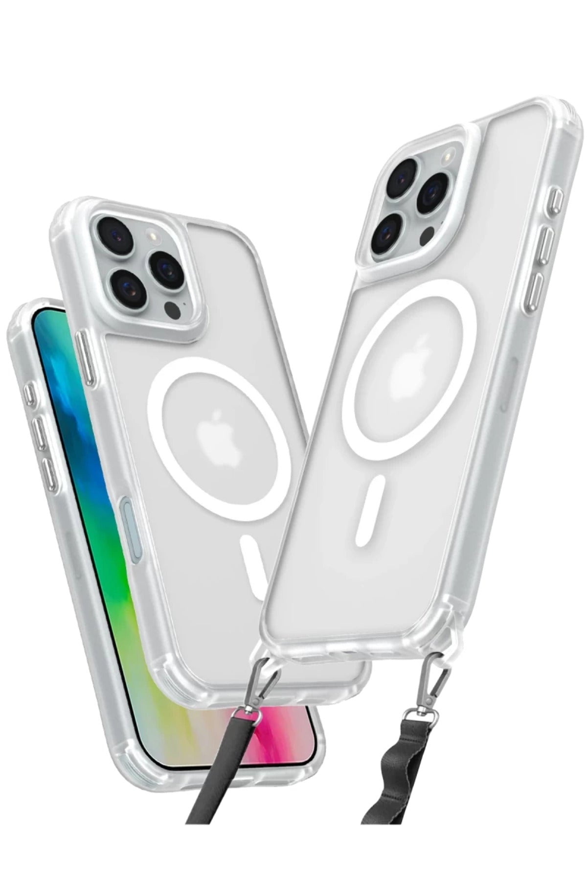 Apple iPhone 16 Pro Uyumlu Kılıf Enka Magsafe Silikon Kılıf - Şeffaf